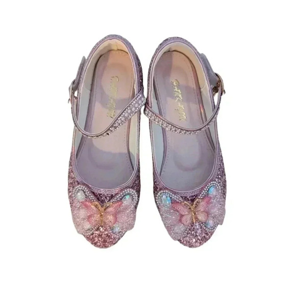 NWOT Toddler Girls Dress Shoes Princess Low Heels Girls Mary Jane SZ 12.5 Pink - Picture 3 of 6